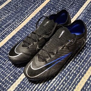 Nike Mercurial Soccer Black and Blue Athletic Cleats
